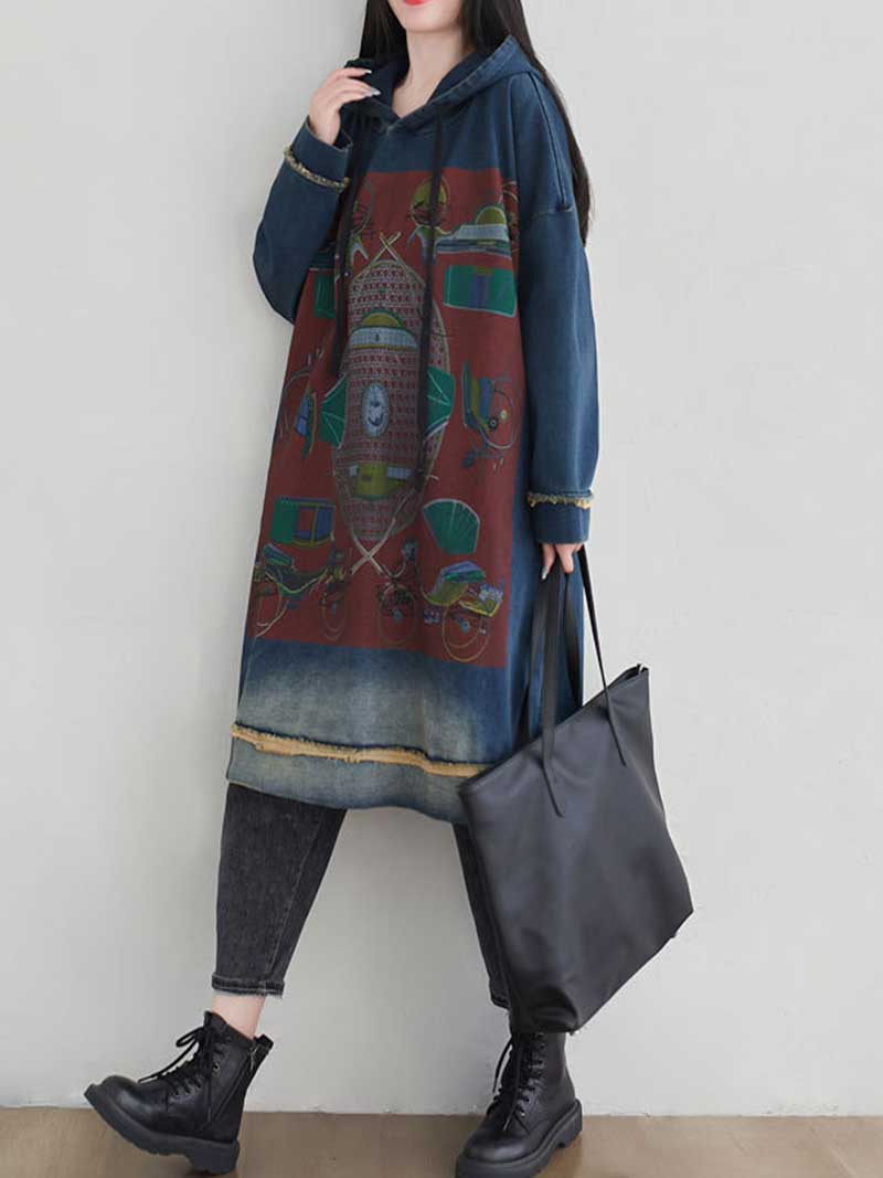 Feel My Love Hooded Sweater Midi Dress - Image 11