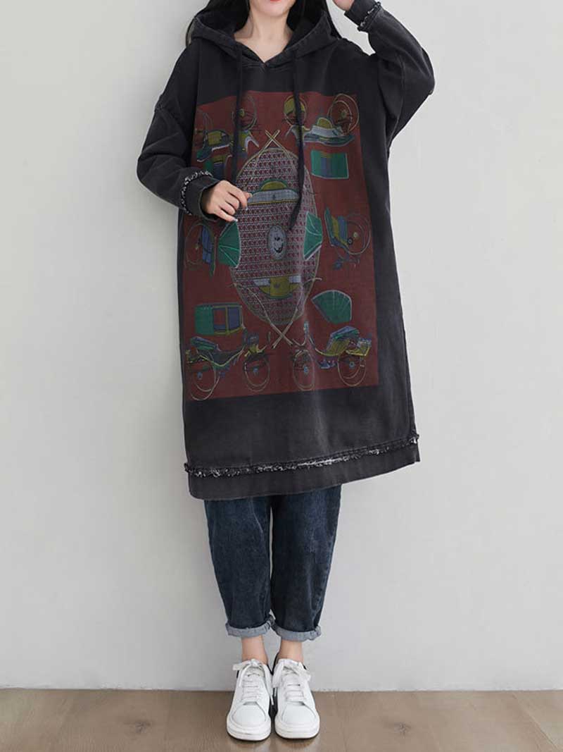 Feel My Love Hooded Sweater Midi Dress - Image 12