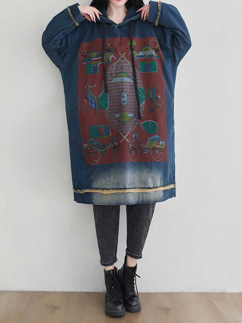 Feel My Love Hooded Sweater Midi Dress - Image 3
