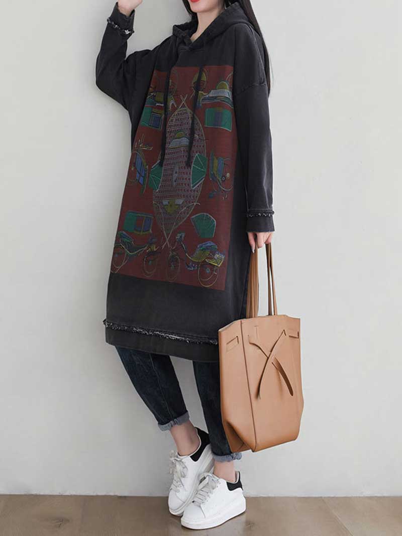 Feel My Love Hooded Sweater Midi Dress - Image 4