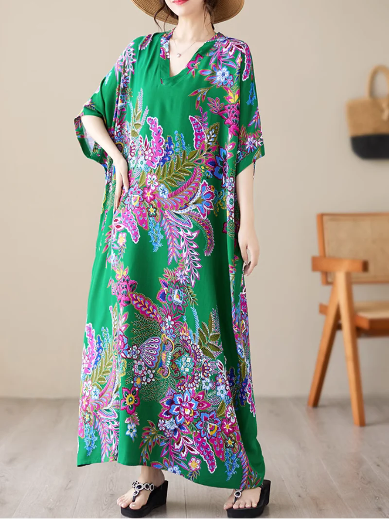 Feel My Love Casual Pattern Kaftan Dress - Image 6