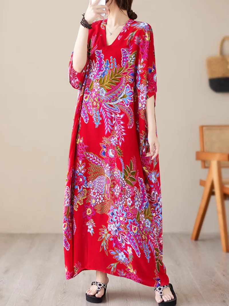 Feel My Love Casual Pattern Kaftan Dress - Image 9