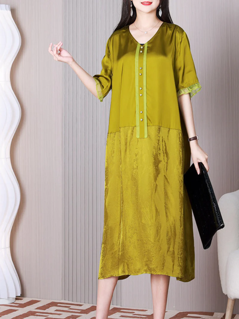 Feel My Love V-neck Loose A-line Dress - Image 2
