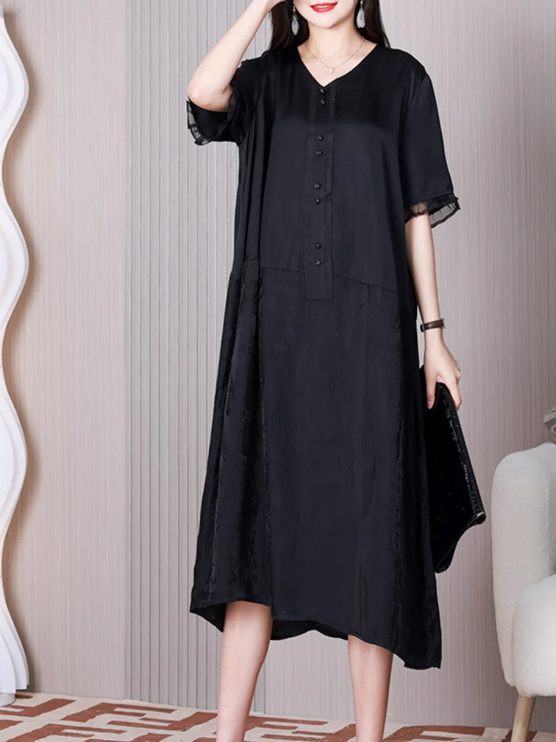 Feel My Love V-neck Loose A-line Dress - Image 3