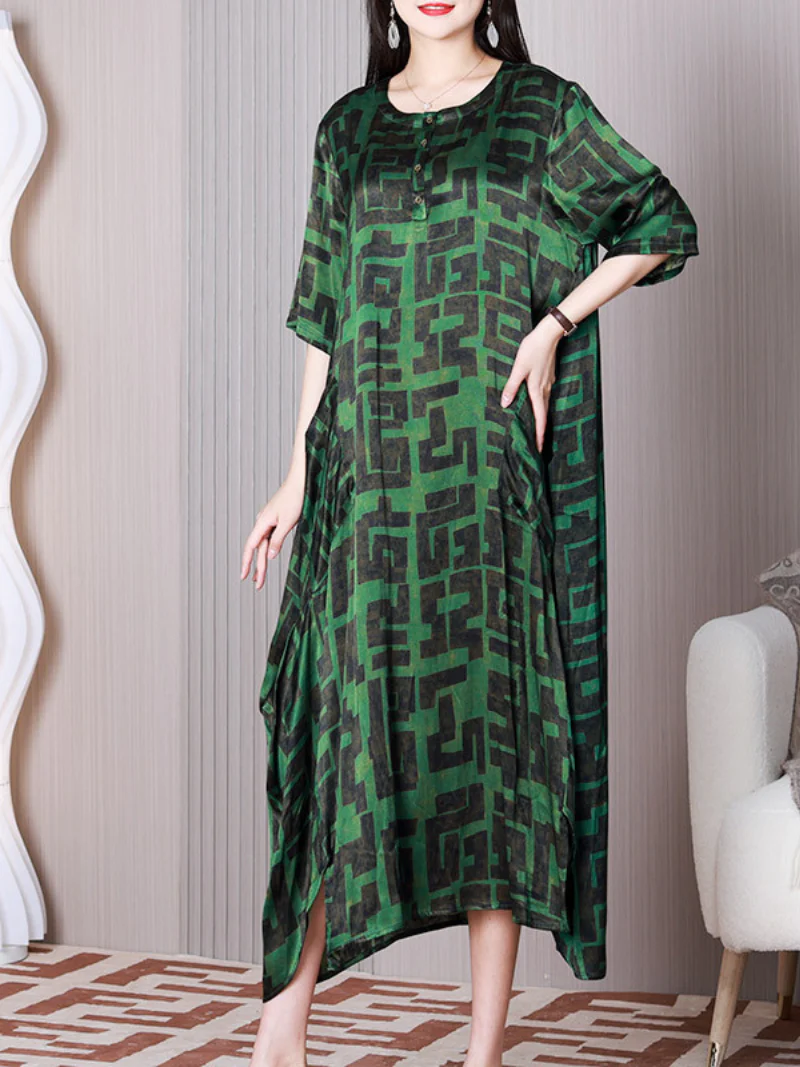 Feel The Love Round Neck A-line Dress - Image 2