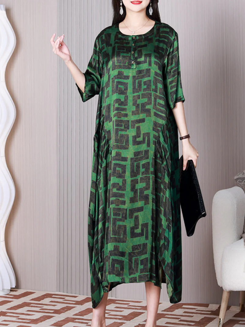 Feel The Love Round Neck A-line Dress - Image 5