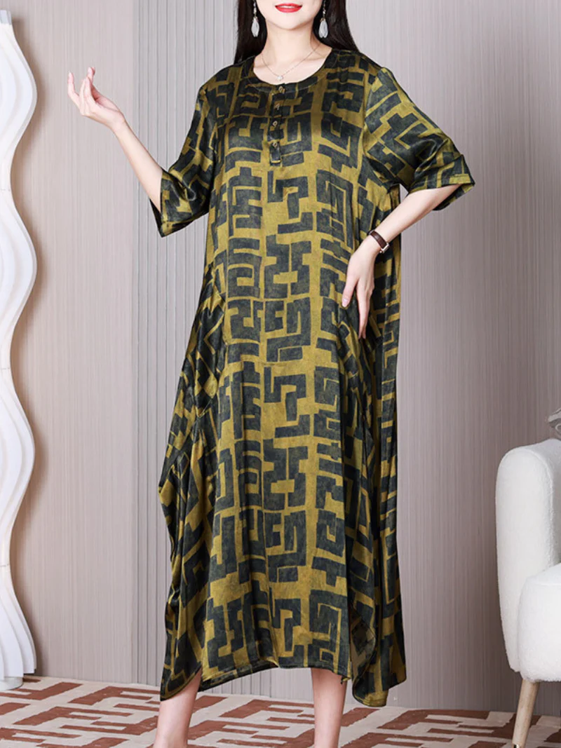 Feel The Love Round Neck A-line Dress - Image 6
