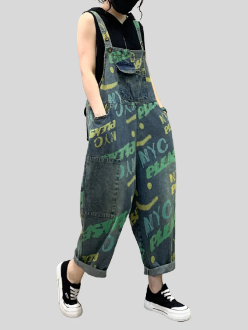 Feel The Moment Denim High Waist Overall Dungarees - Image 2