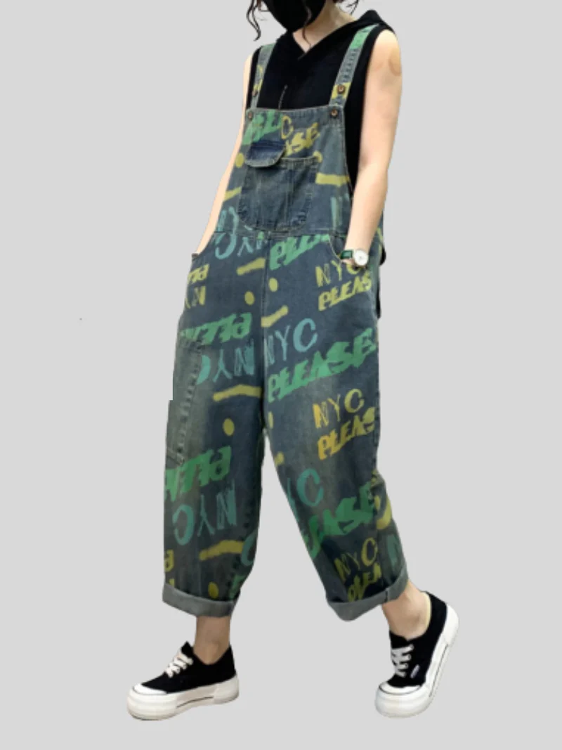 Feel The Moment Denim High Waist Overall Dungarees - Image 4