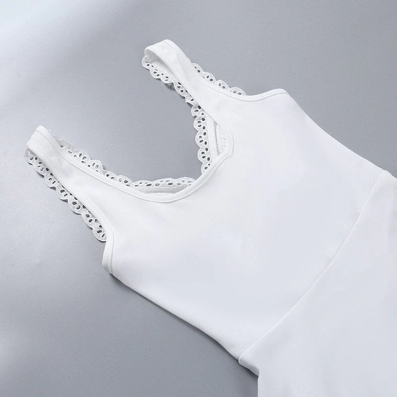AIRI V NECK WHITE Mini Dress - Image 13