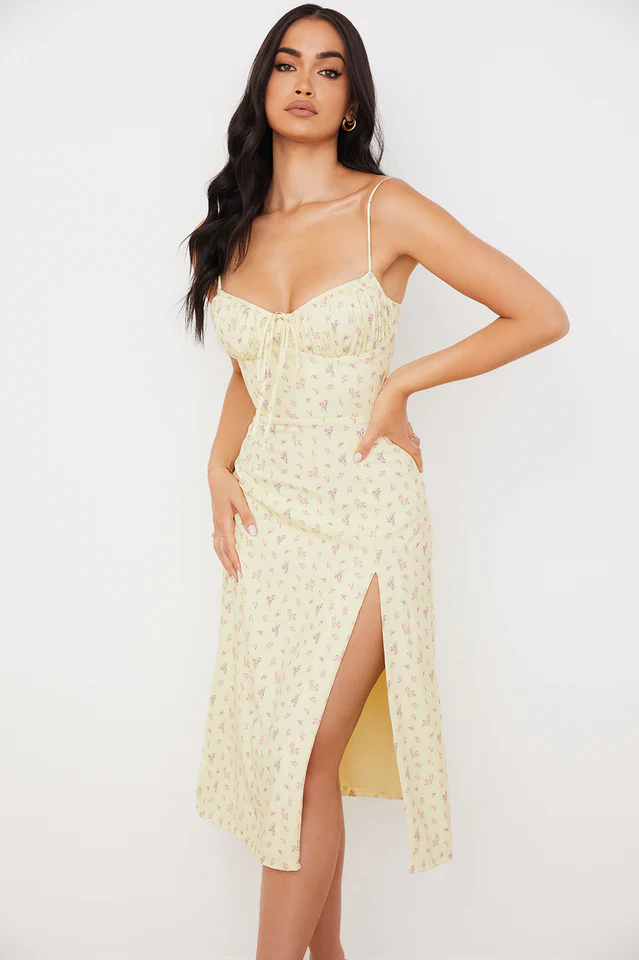 Floral Bustier Midi Dress - Image 4