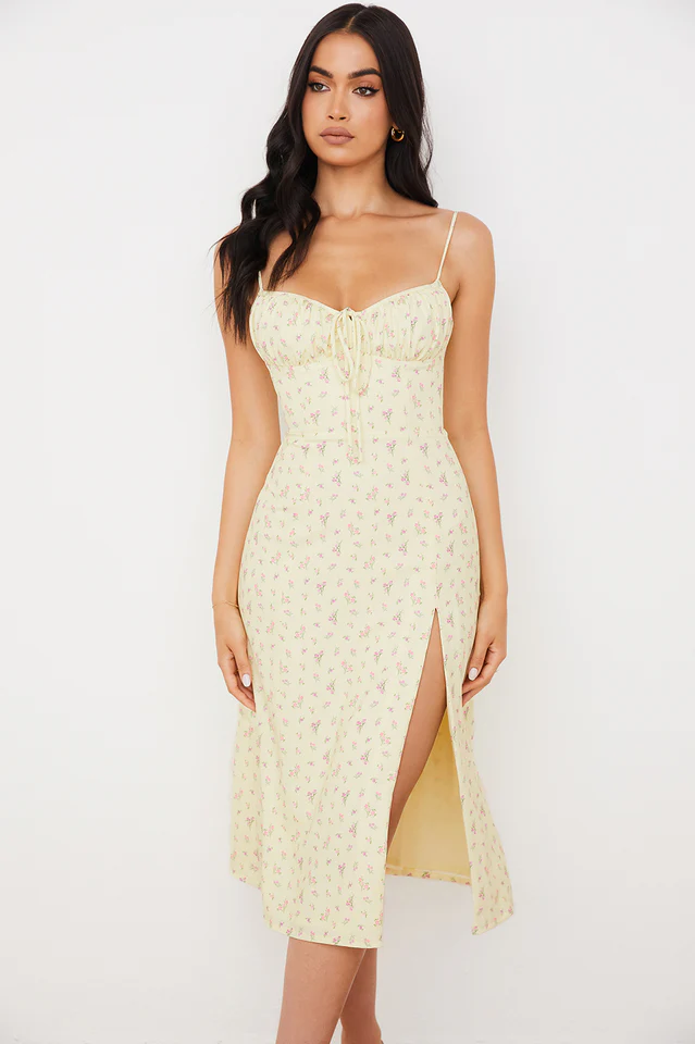 Floral Bustier Midi Dress - Image 5