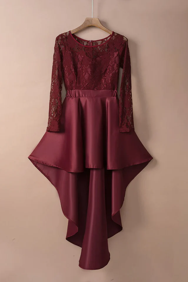 Floral Lace Satin Maxi Prom Dress - Image 17