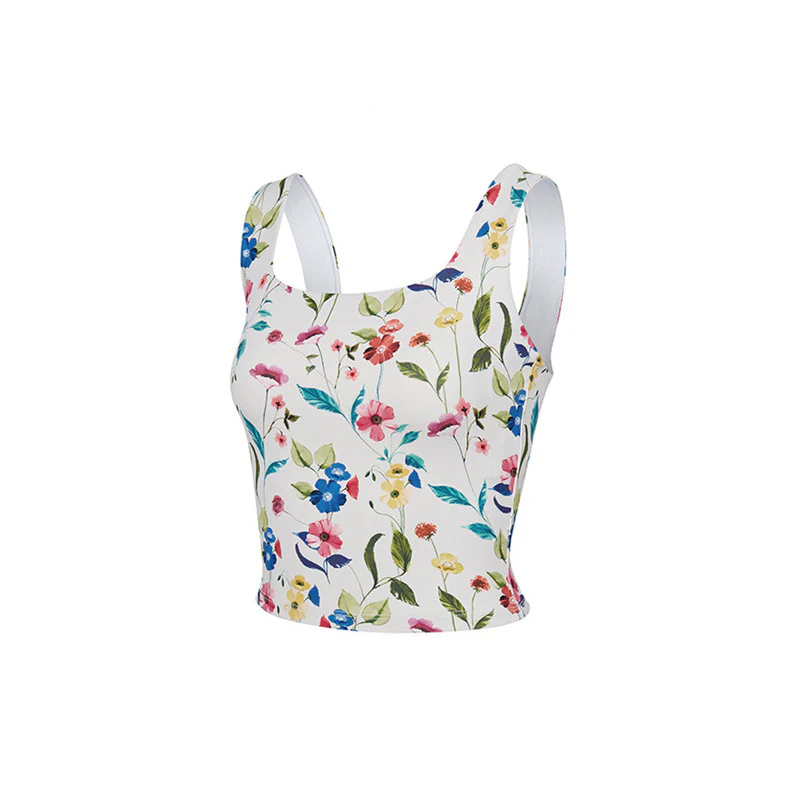 Floral Print Hanky Hem Zip Back Tank Top - Image 2