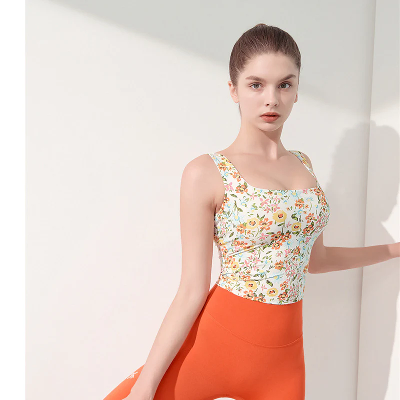 Floral Print Hanky Hem Zip Back Tank Top - Image 3