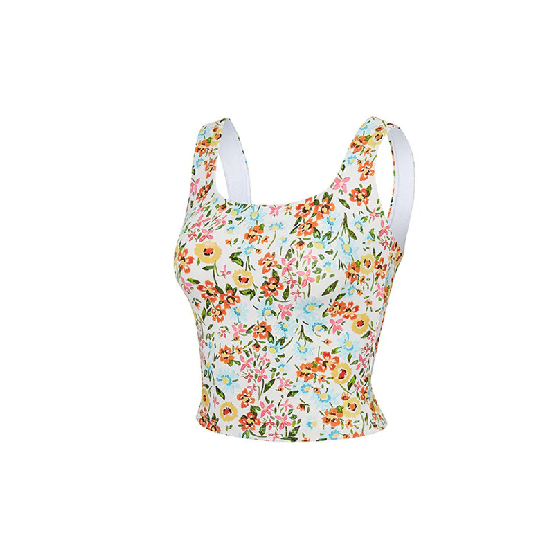 Floral Print Hanky Hem Zip Back Tank Top - Image 4