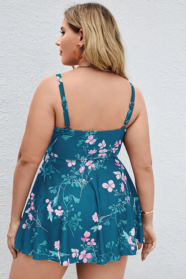 Floral Print Swim Dress With Shorts - Image 10