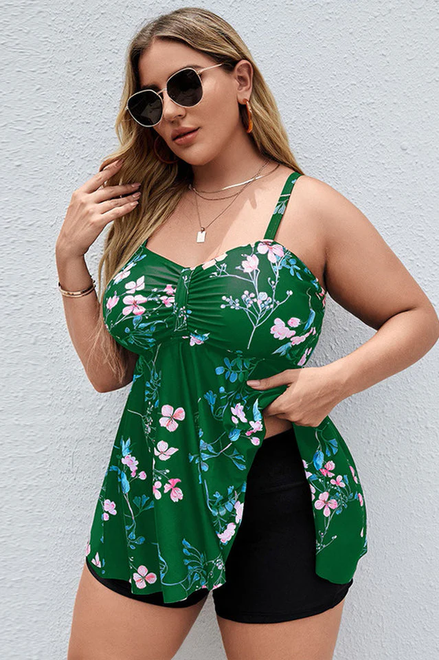 Floral Print Swim Dress With Shorts - Image 3