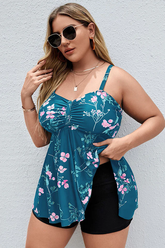 Floral Print Swim Dress With Shorts - Image 9