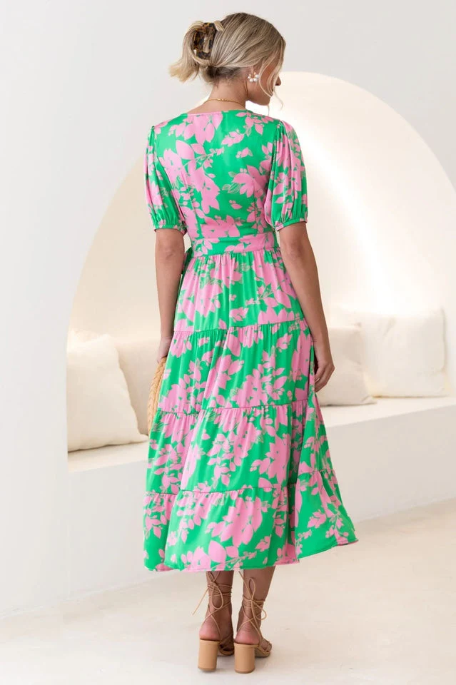 Floral Tiered Surplice Dress - Image 2