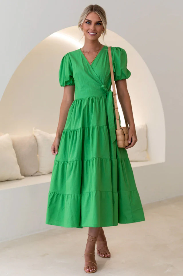 Floral Tiered Surplice Dress - Image 8
