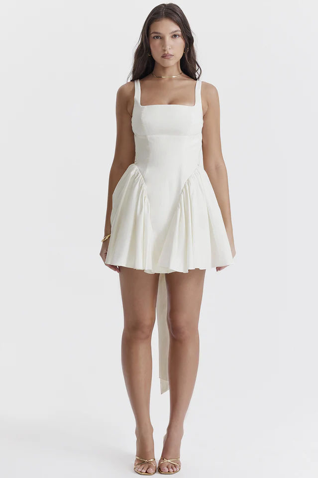 Florianne Ivory Bow Mini Dress - Image 3