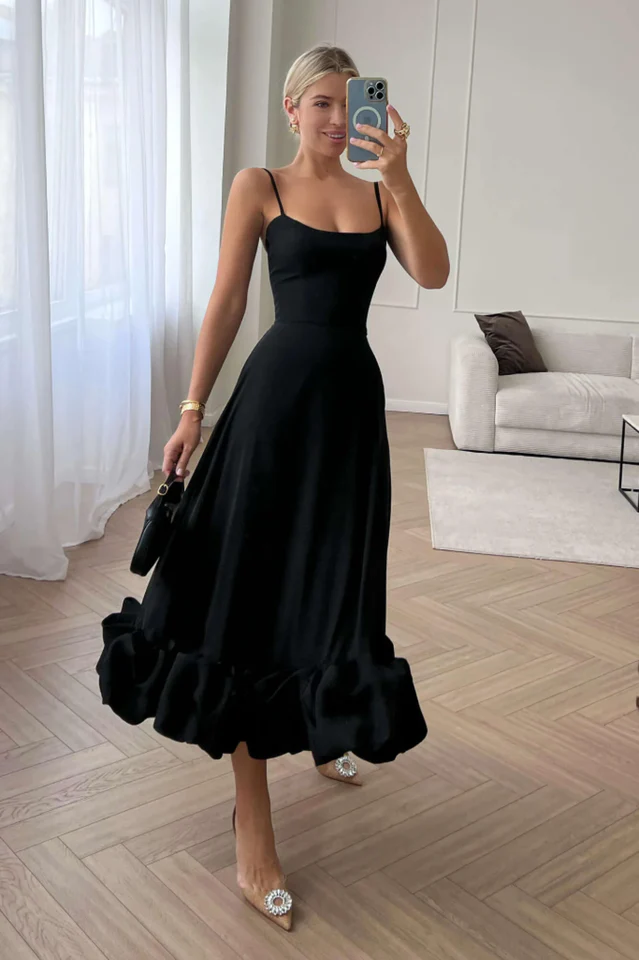 Flounce Bustier Midi Dress - Image 13