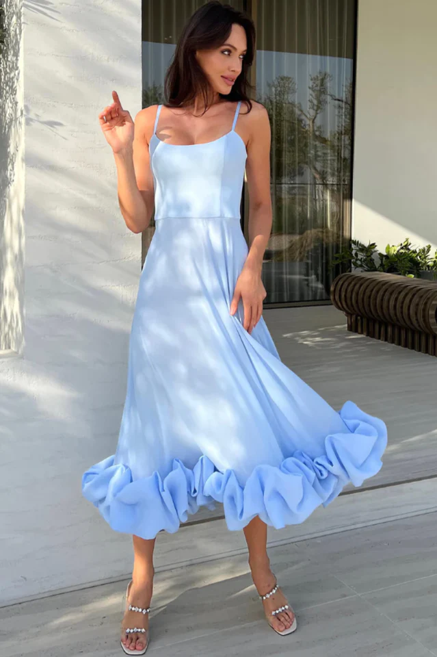Flounce Bustier Midi Dress - Image 5