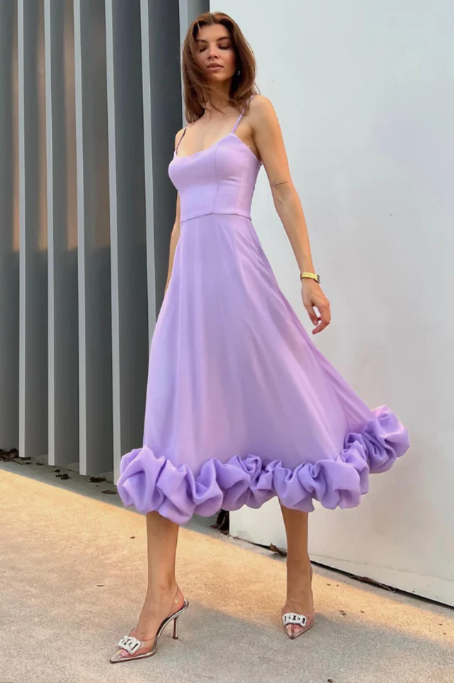 Flounce Bustier Midi Dress - Image 7