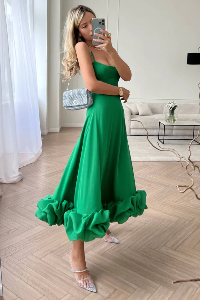 Flounce Bustier Midi Dress - Image 8