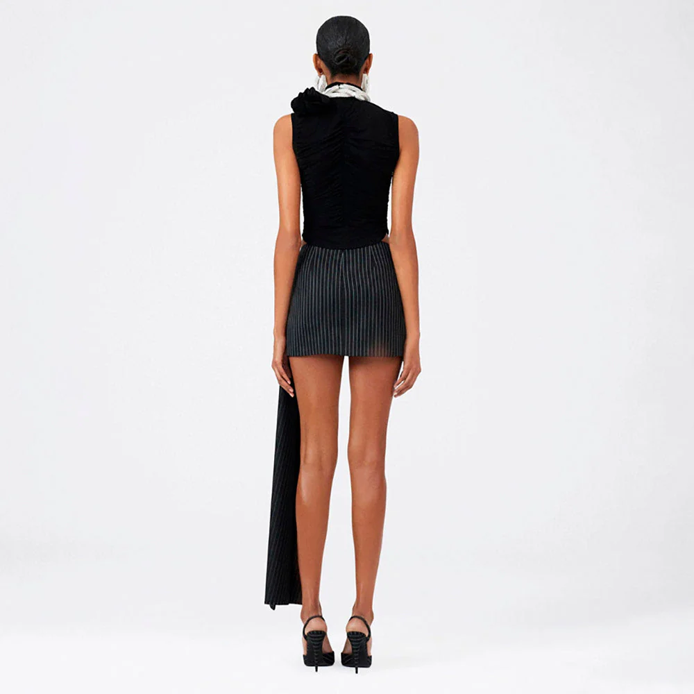 MURASAKY FLowER DECORATED Mini Skirt - Image 5