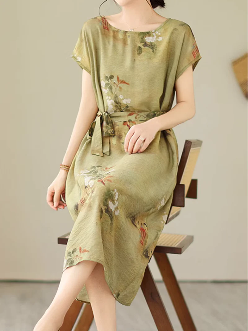 Flowy Lightweight Loose Midi Dress - Image 5