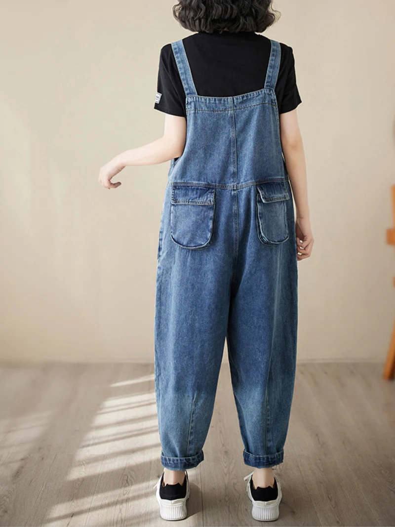 Follow Your Heart Denim High Waist Overall Dungarees - Image 2