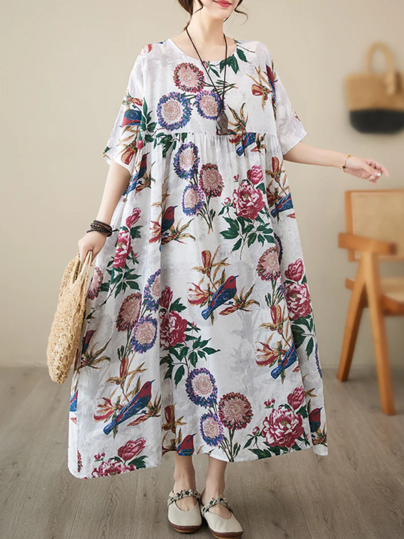 Forever In My Heart Round Neck Smock Dress - Image 3