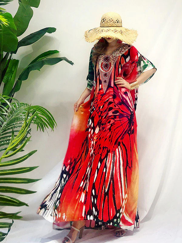 Forever My Butterfly Loose Bohemian Maxi Dress - Image 2