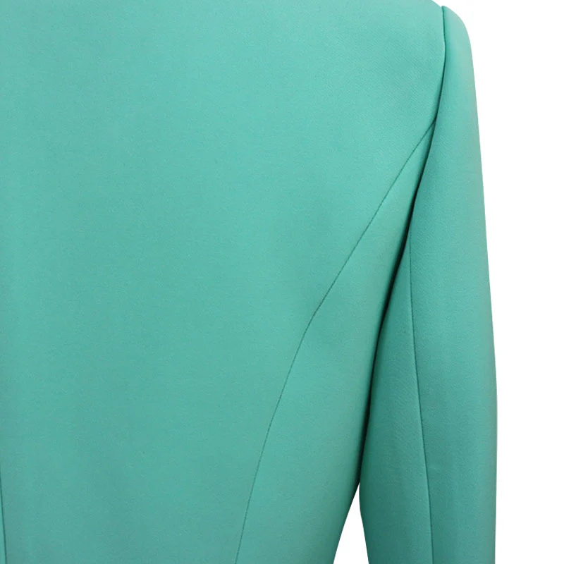 Fresh Gold Button Detail Double Breasted Shawl Lapel Tailored Blazer - Image 5