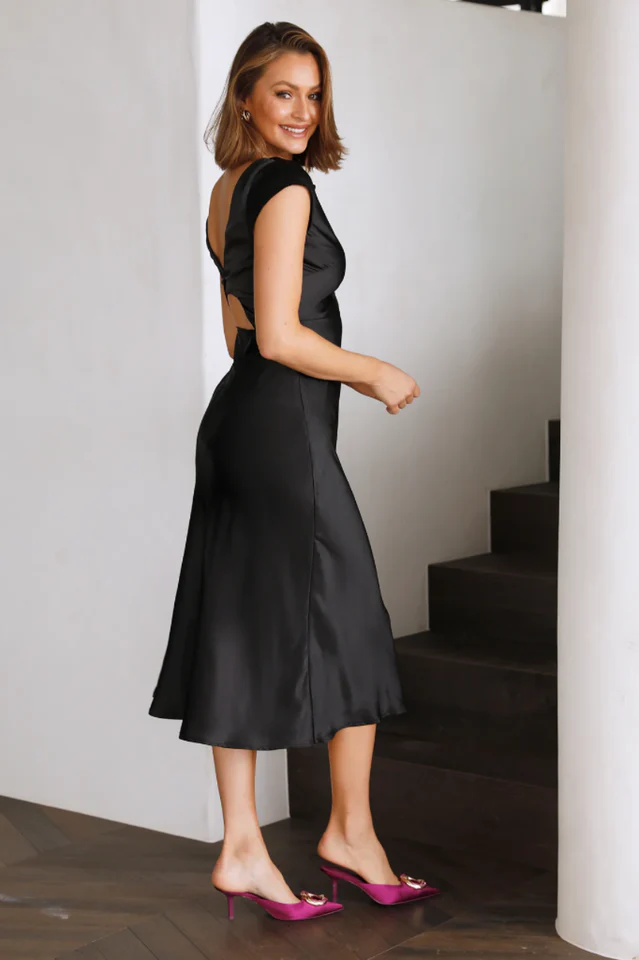 Get In Formation Satin Midi Dress - Image 15