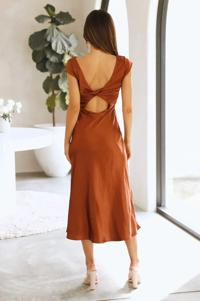 Get In Formation Satin Midi Dress - Image 4