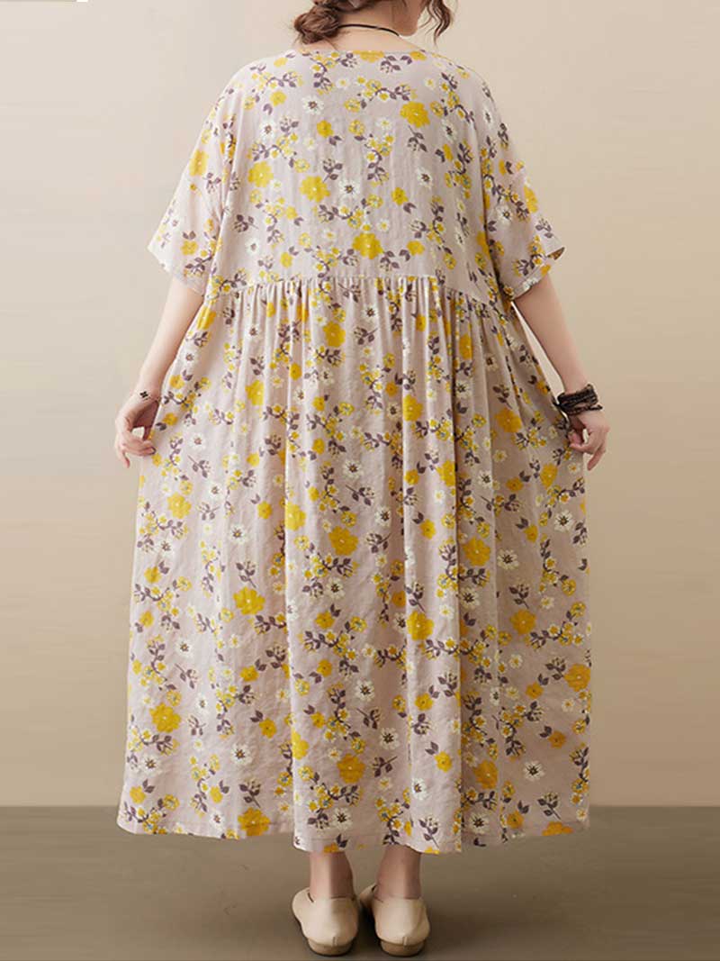 Get Some Comfort Floral Printed Smock Dress - Image 3