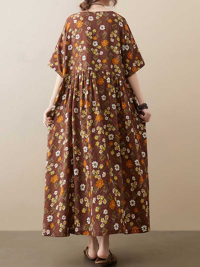 Get Some Comfort Floral Printed Smock Dress - Image 4