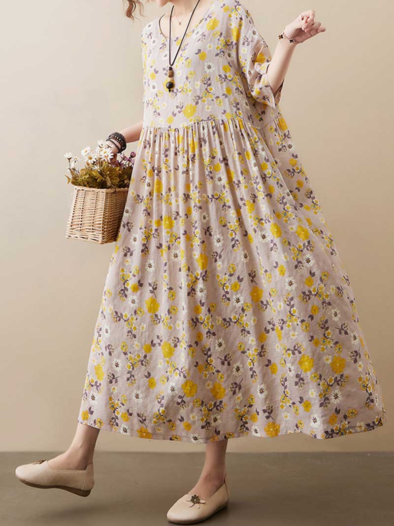 Get Some Comfort Floral Printed Smock Dress - Image 5
