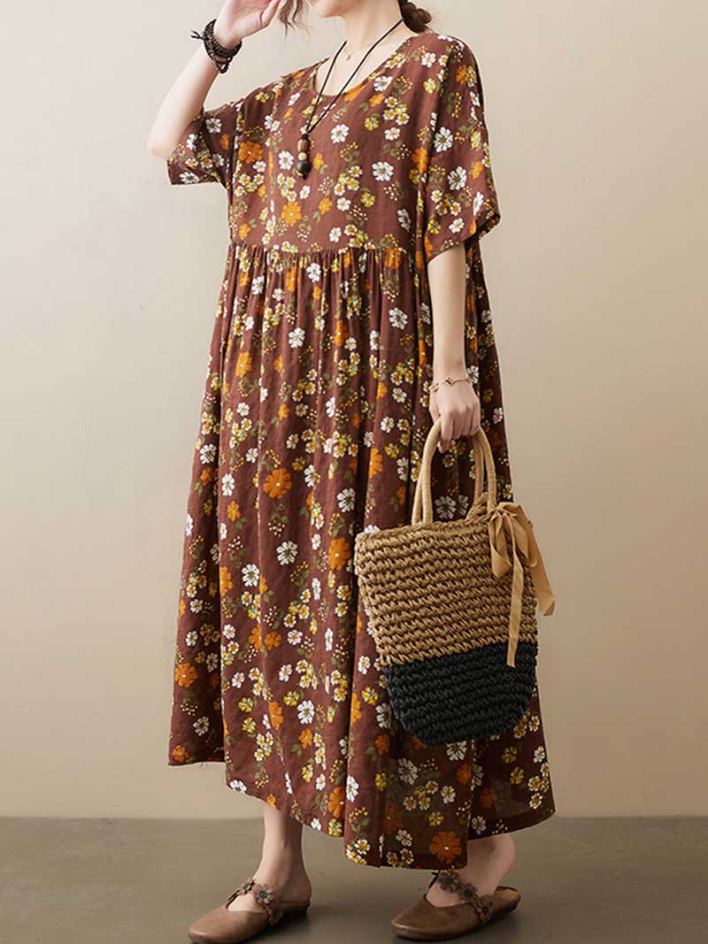 Get Some Comfort Floral Printed Smock Dress - Image 6