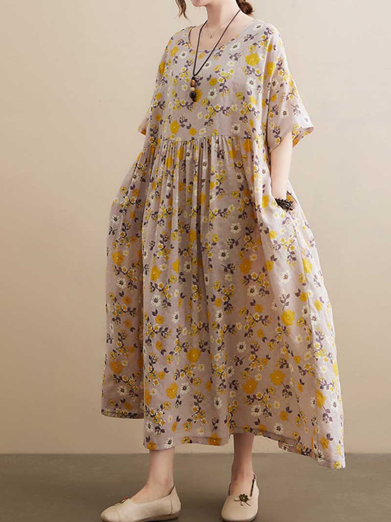 Get Some Comfort Floral Printed Smock Dress - Image 7