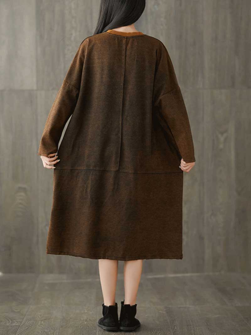 Give Me a Memory Round Neck Cartoon Sweater Midi Dress - Image 4