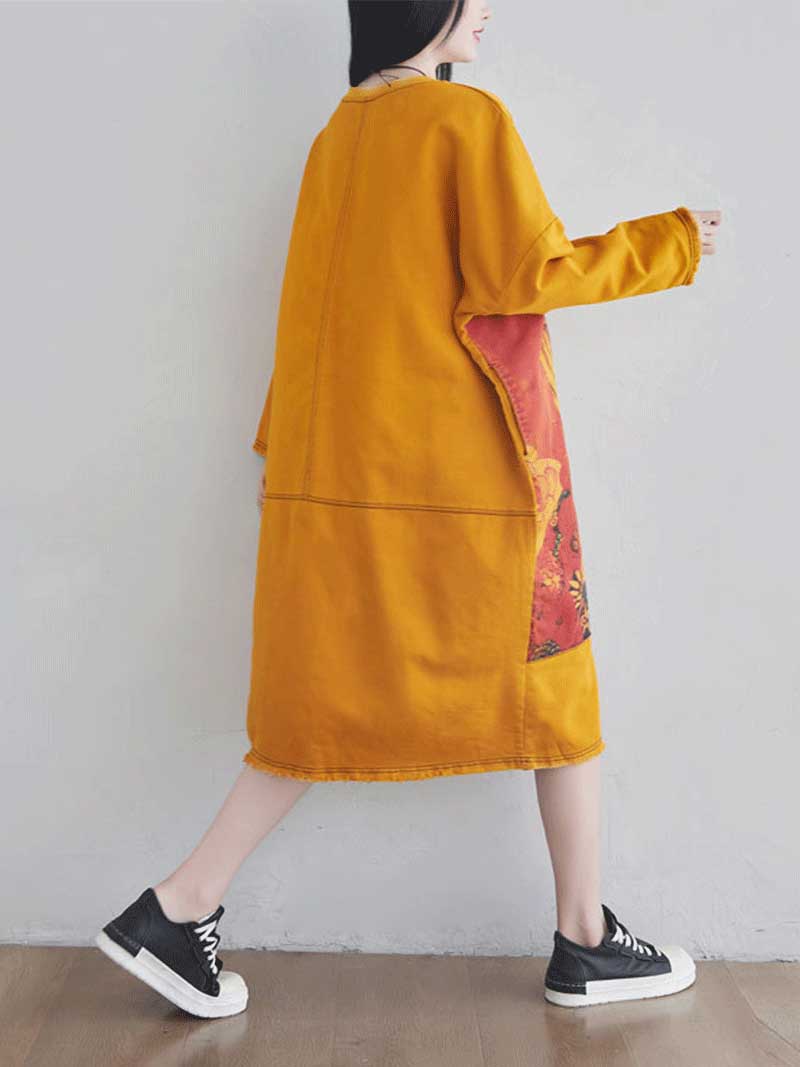 Give Me a Memory Round Neck Cartoon Sweater Midi Dress - Image 5