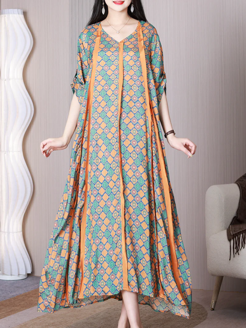 Give Me A Memory V-neck Middle Waist A-line Dress - Image 4