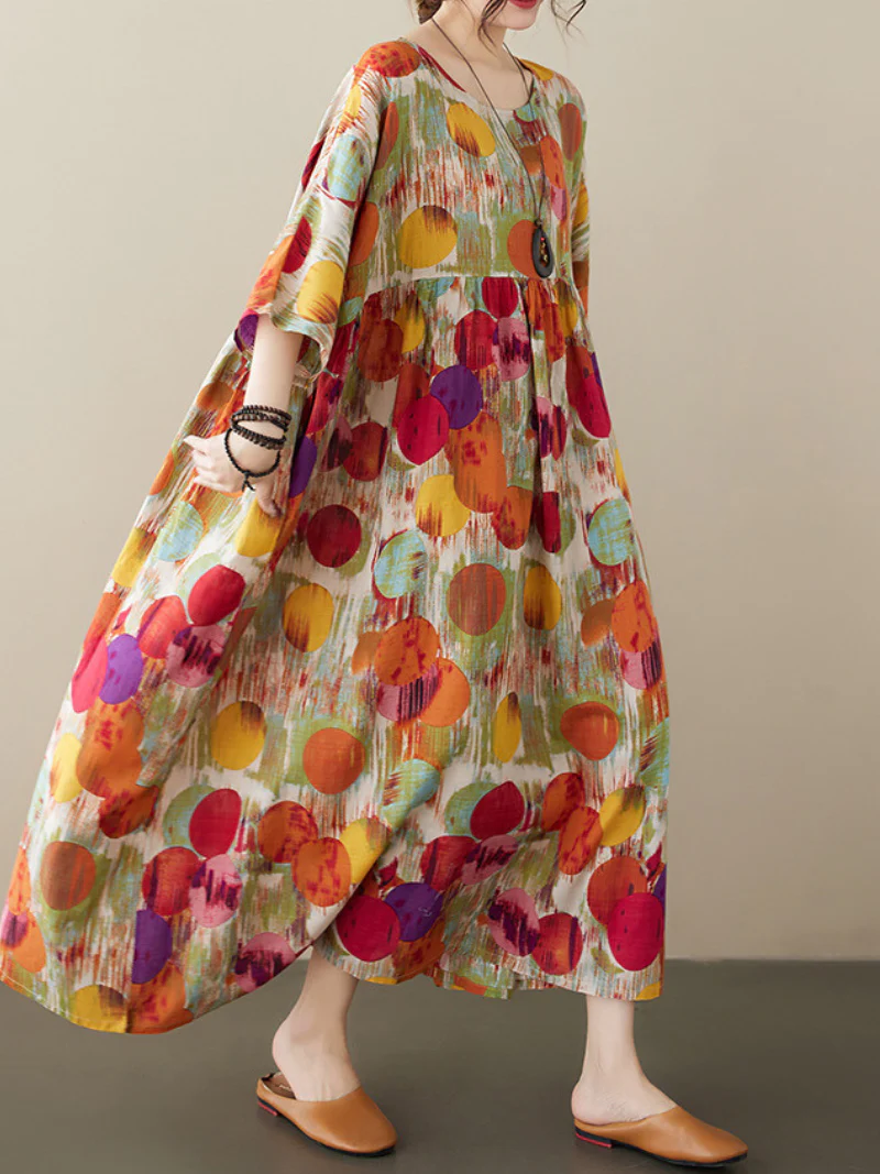 Giving Love Cotton Round Neck Smock Dress - Image 5