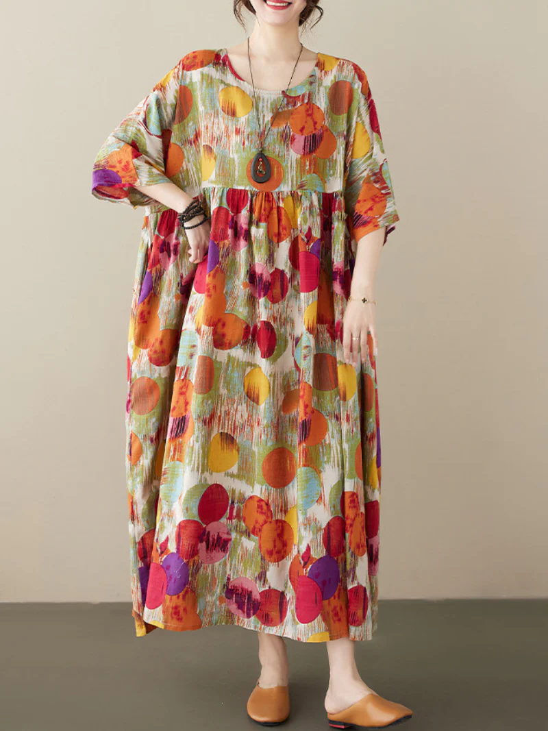 Giving Love Cotton Round Neck Smock Dress - Image 7