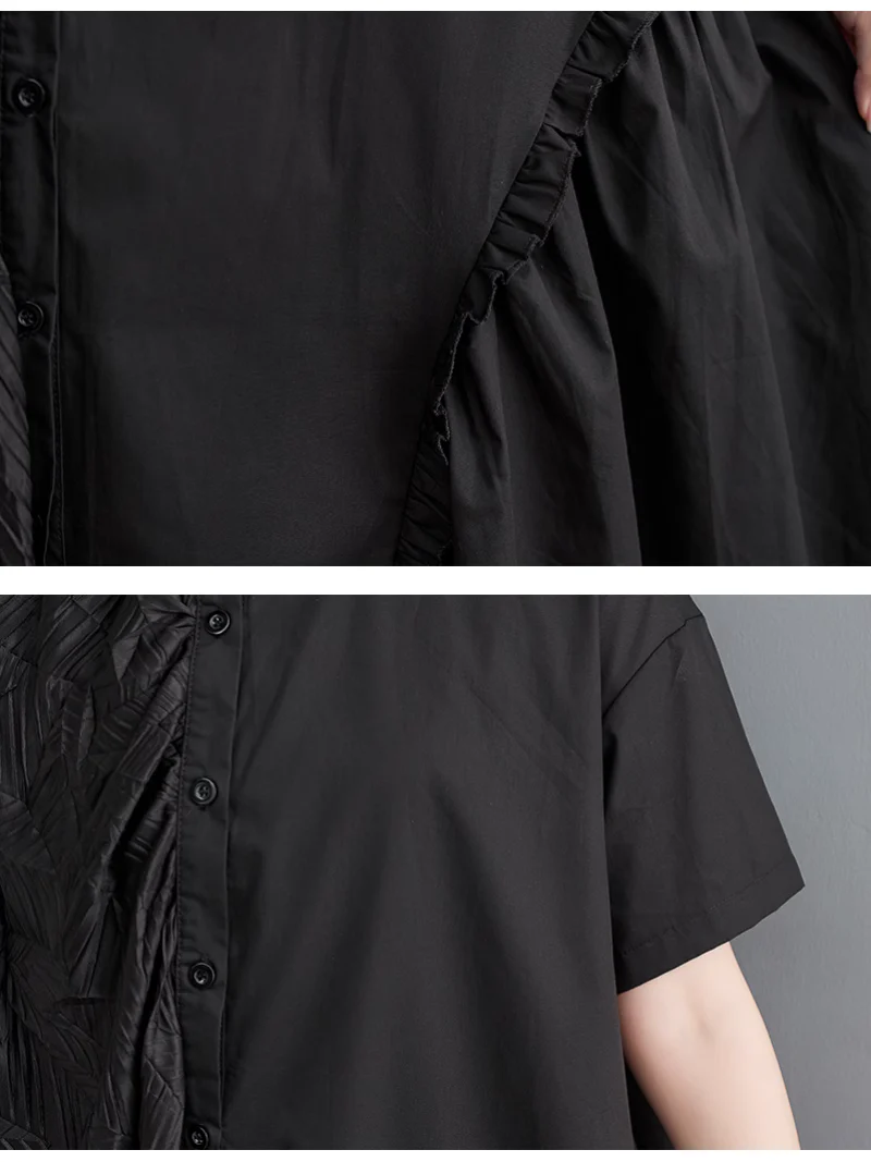 Giving Love Ruffled A-Line Shirt  Dress - Image 4