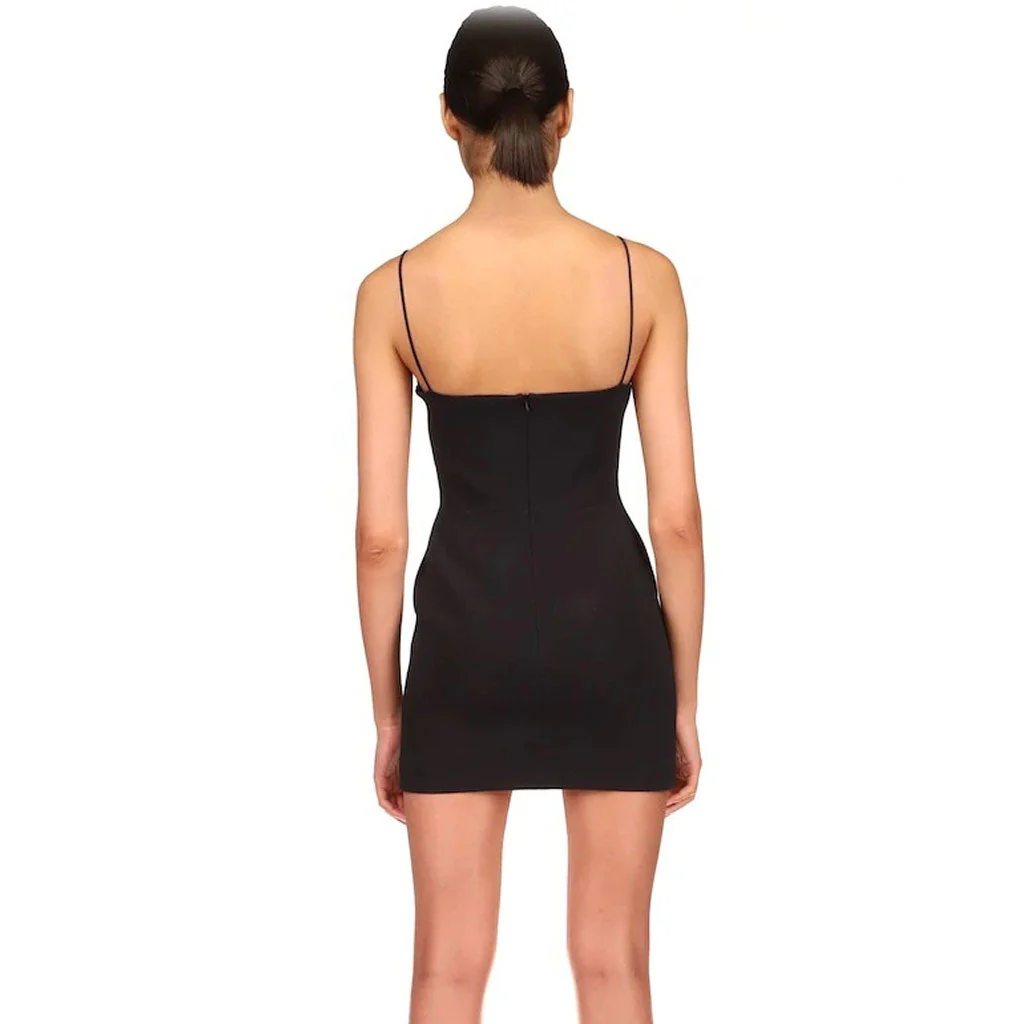 Glitter Petal Crystal Embellished Bandage Club Mini Dress - Black - Image 4